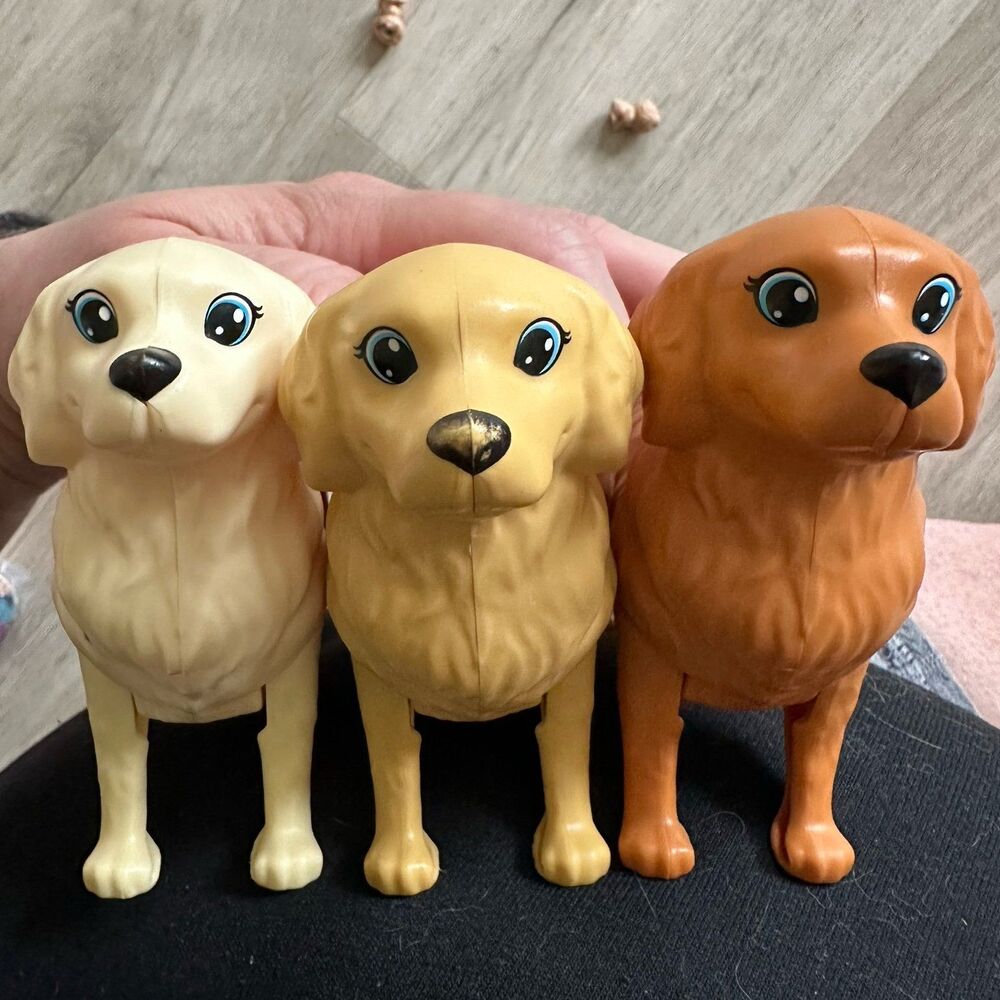 Mattel Barbie Lot of 3 Golden Retriever Dogs Mamas & Babies Newborn Pups